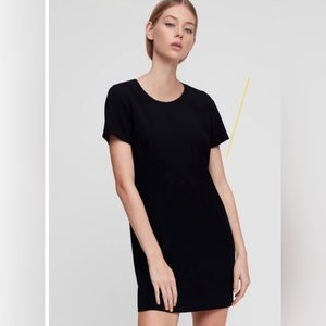 Wilfred Free Aritzia Black Short Sleeve Slip Style Dress
